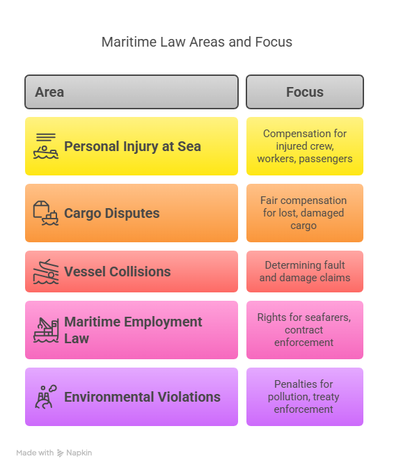 Types of Cases Handled by Maritime Lawyers