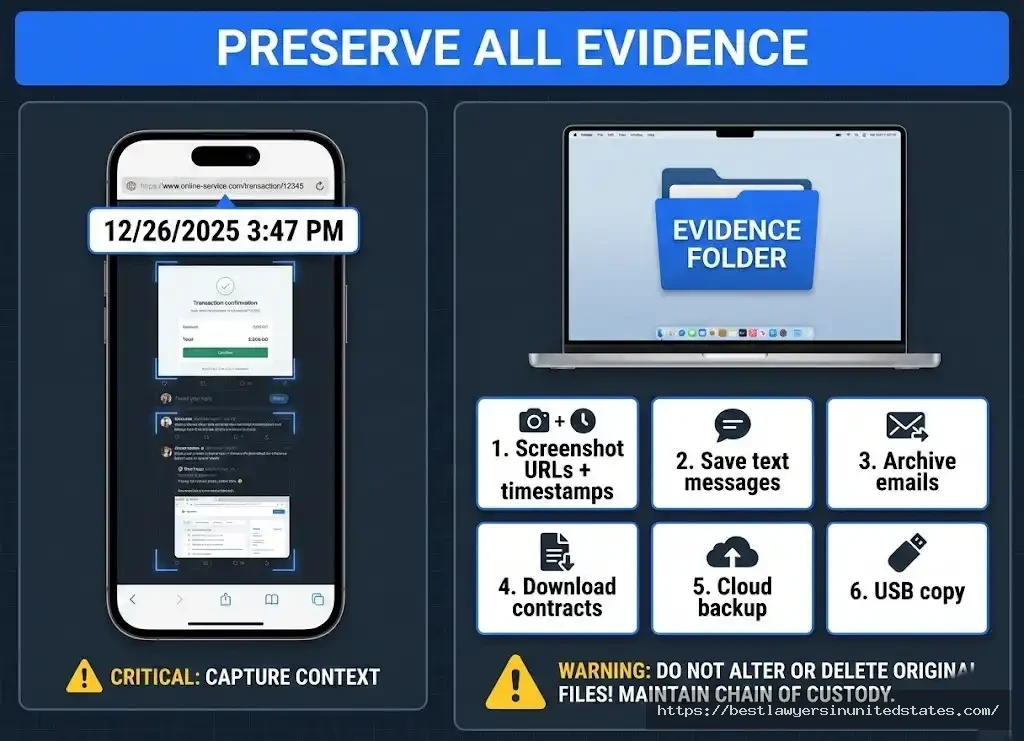 Evidence preservation guide for non-consensual pornography lawsuit - screenshot and documentation requirements
