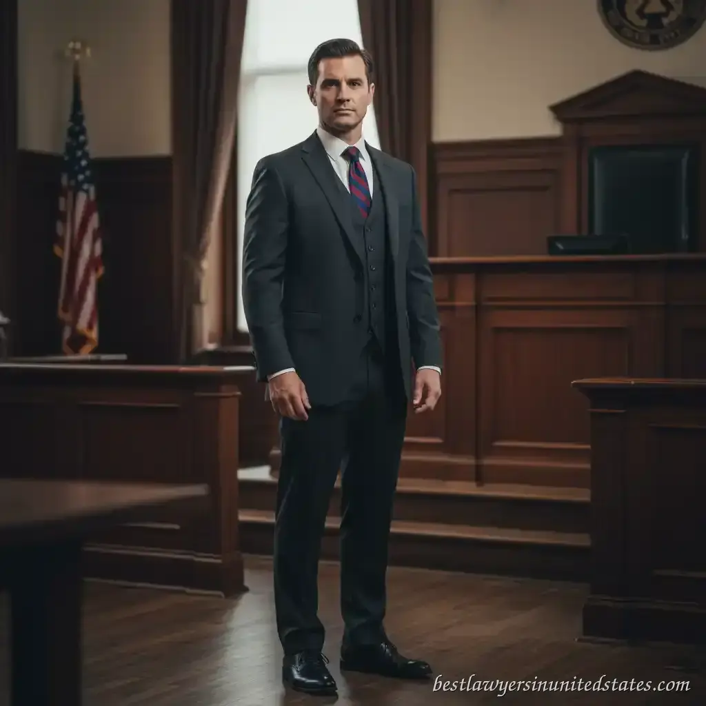 Professional courtroom attire for male lawyers - formal suit style