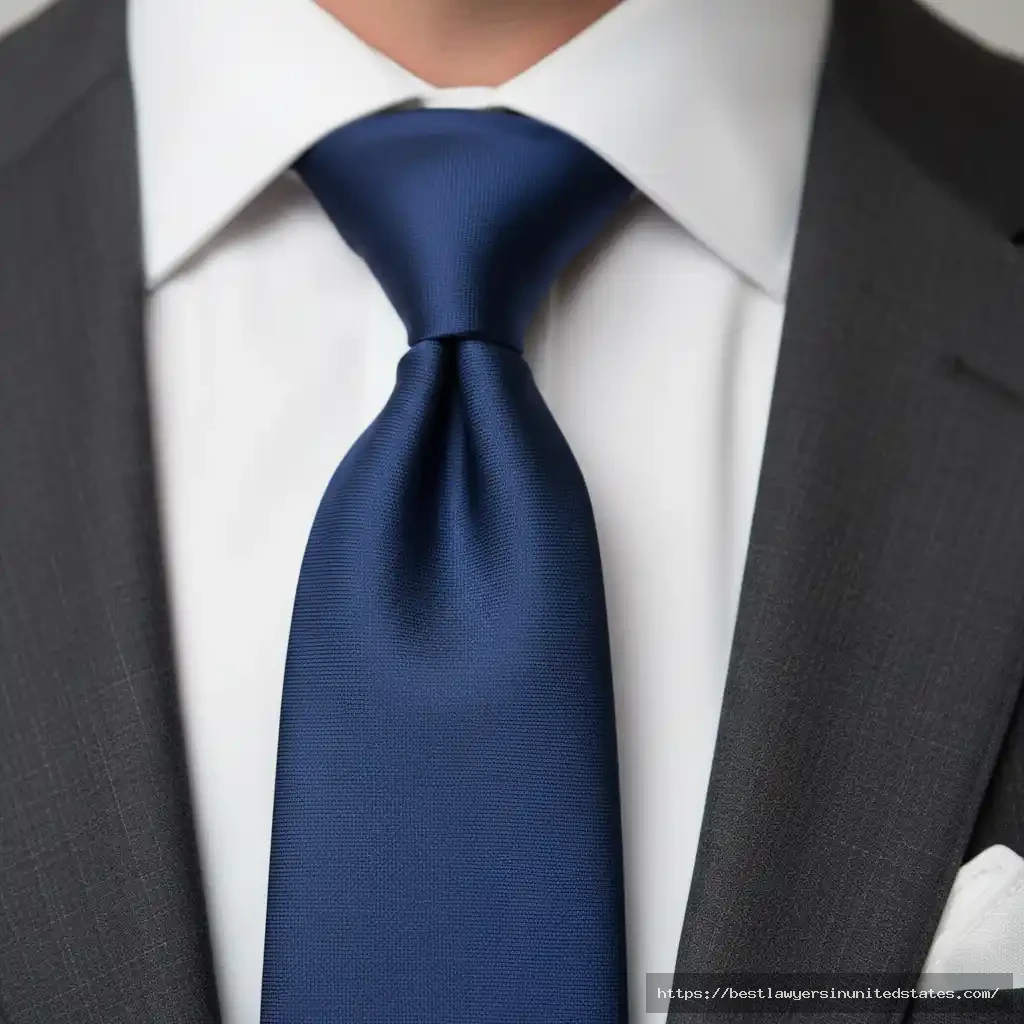 Professional tie and shirt details for male lawyers - proper business formal styling