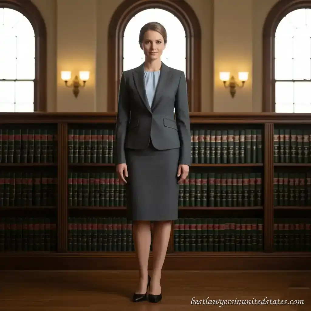 Professional women's skirt suit for female lawyers - courtroom appropriate