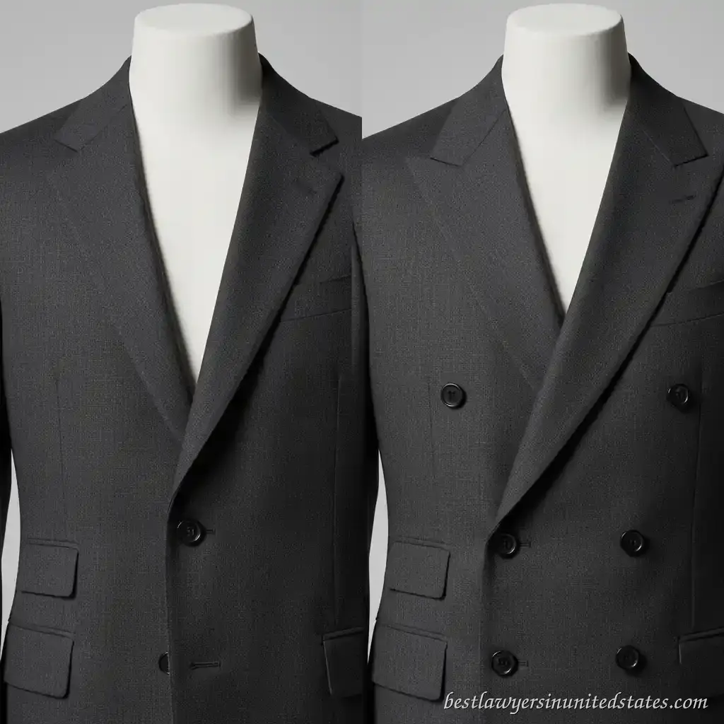 Single-breasted vs double-breasted lawyer suit jacket styles