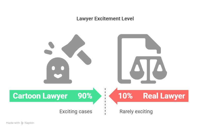 Cartoon Lawyer vs. Real Lawyer