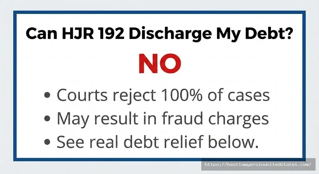 Quick answer: HJR 192 cannot legally discharge personal debts