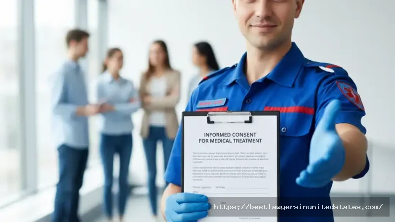 Emergency responder obtaining consent before providing medical care to victim