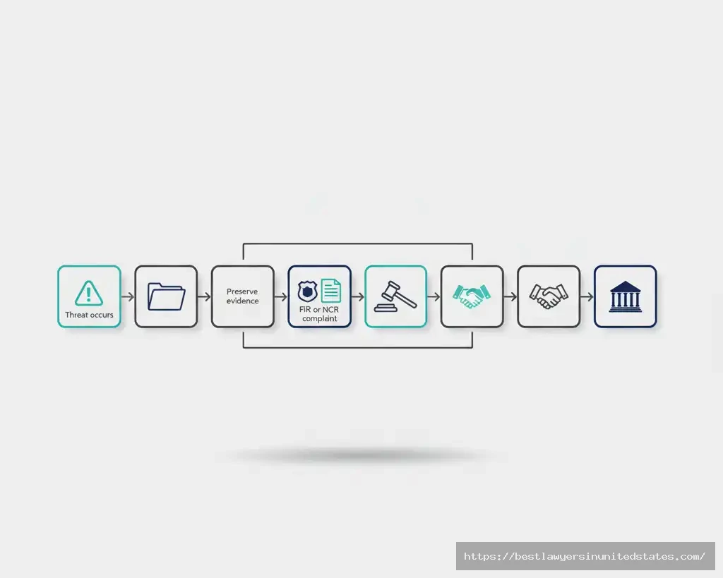 IPC 506 process flow from threat to complaint, FIR or NCR, bail, compounding and trial