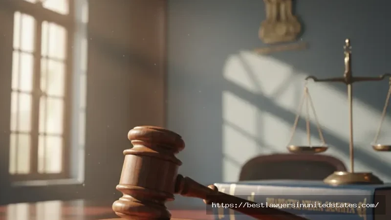 Bharatiya Nyaya Sanhita law book with judge's gavel representing Section 351 BNS criminal intimidation law in Indian legal system