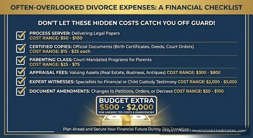 Checklist of hidden divorce costs in Iowa that couples often overlook when budgeting