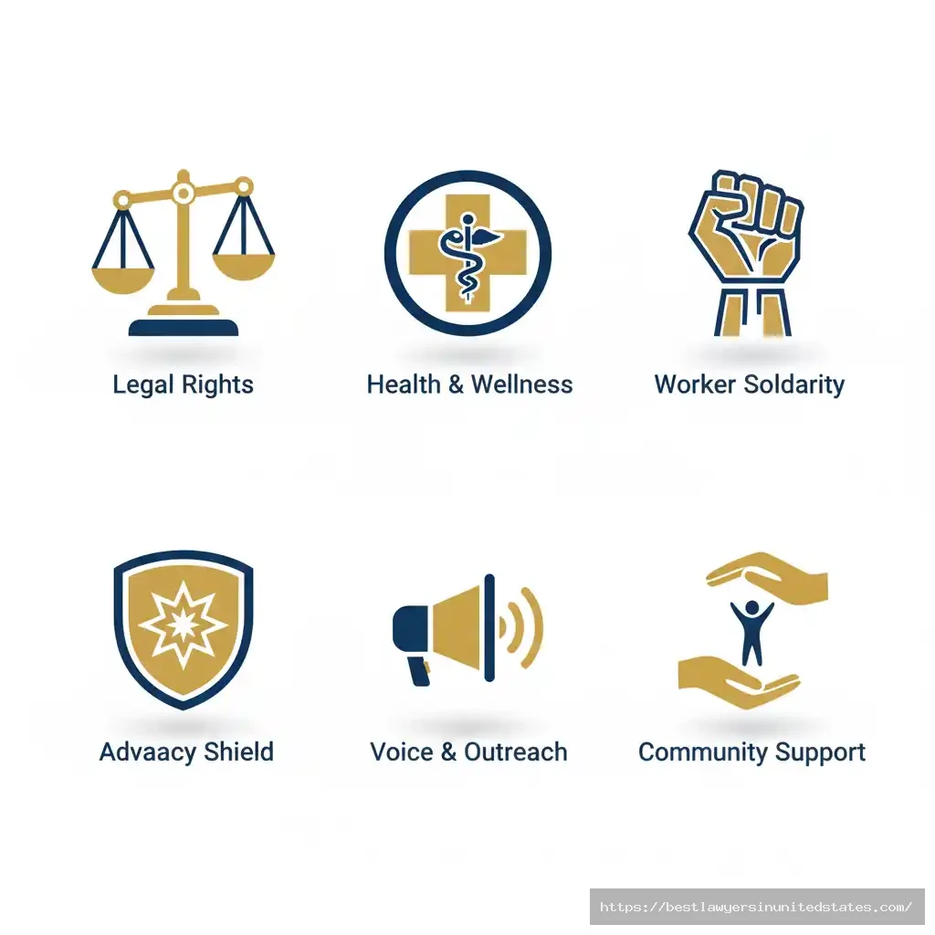 Collection of symbolic icons representing sex worker advocacy and rights organizations in Mexico