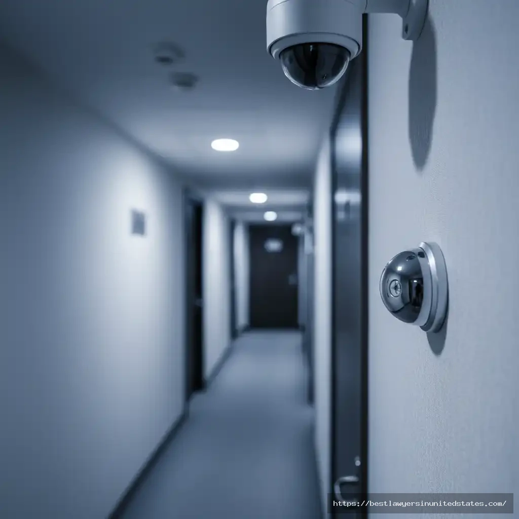 Editorial photo of a hotel corridor, illustrating undercover enforcement context without people shown.