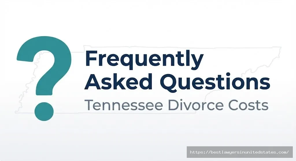 Frequently asked questions header graphic for Tennessee divorce cost information