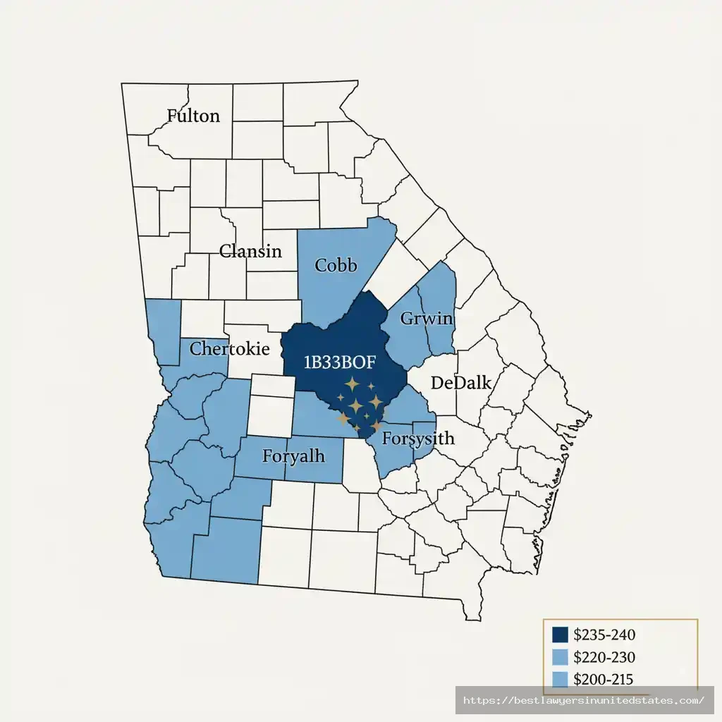 Georgia counties divorce filing fees map 2025 - Fulton, Cobb, Gwinnett, DeKalb county court costs comparison