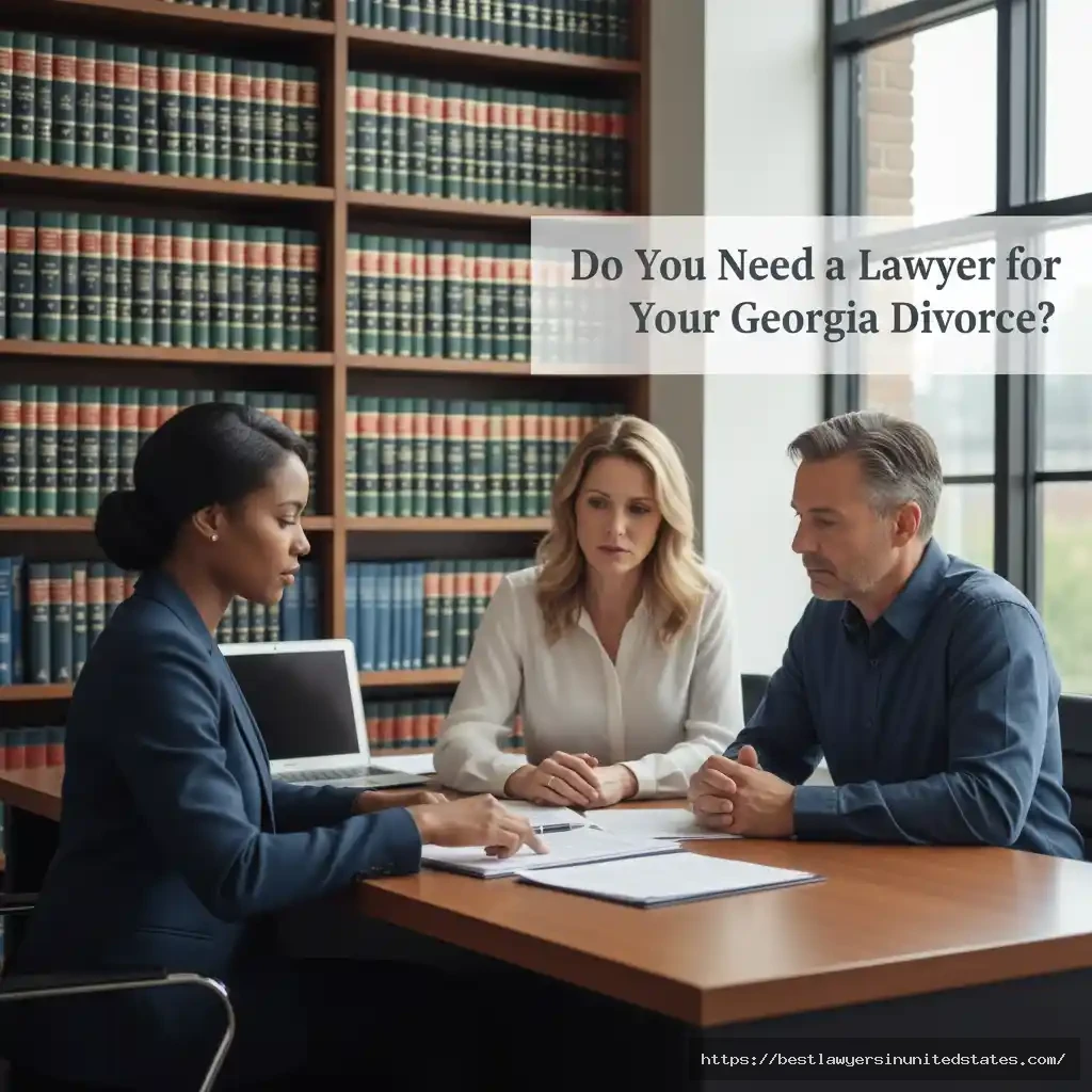 Georgia divorce attorney consultation - couple meeting with family law lawyer about divorce costs and options