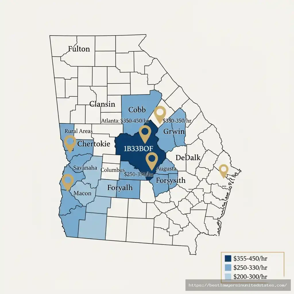 Georgia divorce attorney hourly rates by location 2025 - Atlanta, Savannah, rural areas lawyer cost comparison