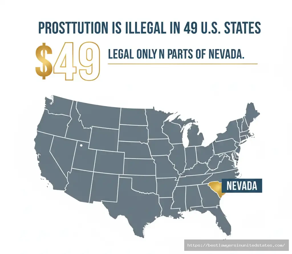 Infographic showing Nevada as the only U.S. state with legal prostitution. is prostitution legal