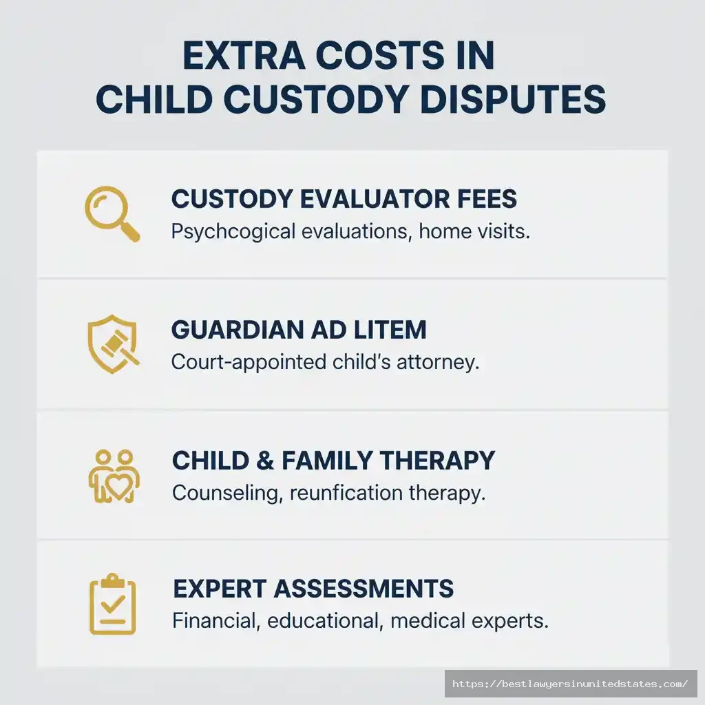“Infographic showing additional costs associated with child custody disputes