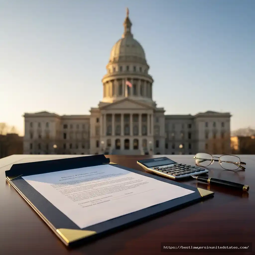 Michigan divorce legal documents and calculator with state capitol building - 2025 cost guide