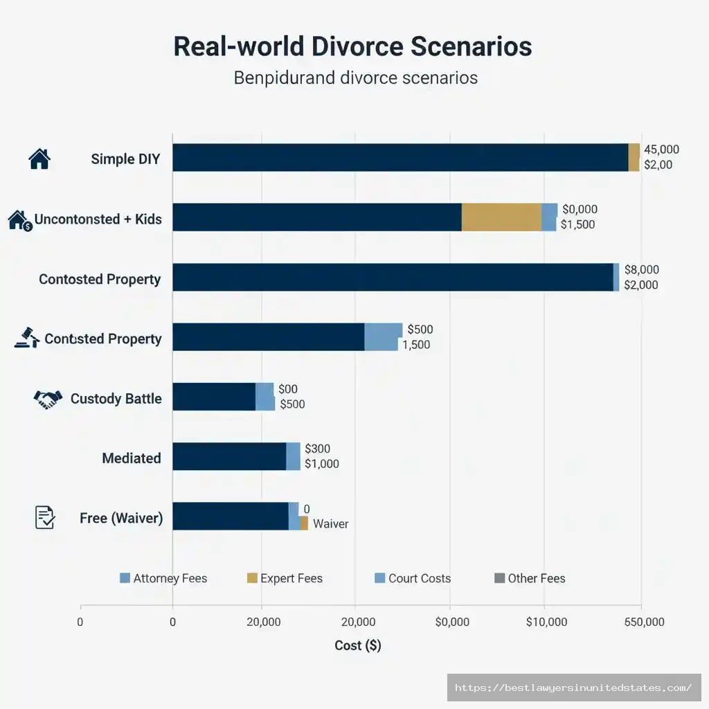 Real Georgia divorce cost scenarios 2025 - actual expenses for uncontested, contested, custody battles, and DIY divorces