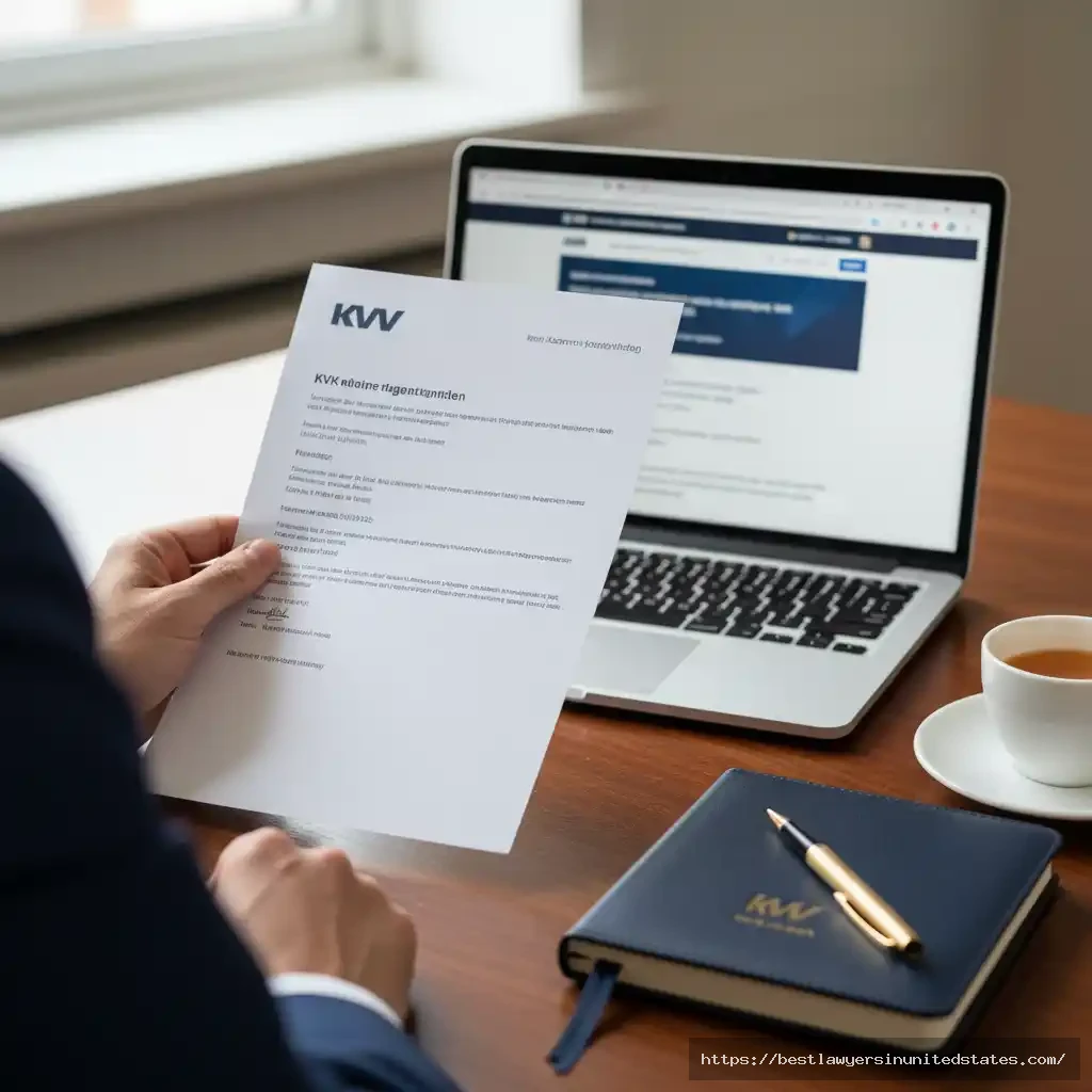 Realistic photo of KVK registration process for legal sex workers in Amsterdam