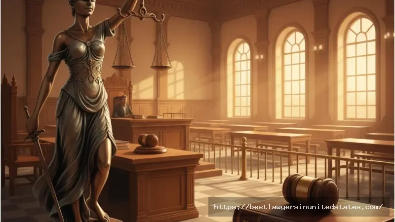 Section 354 IPC legal guide - Indian Penal Code courtroom illustration with law books and justice symbol