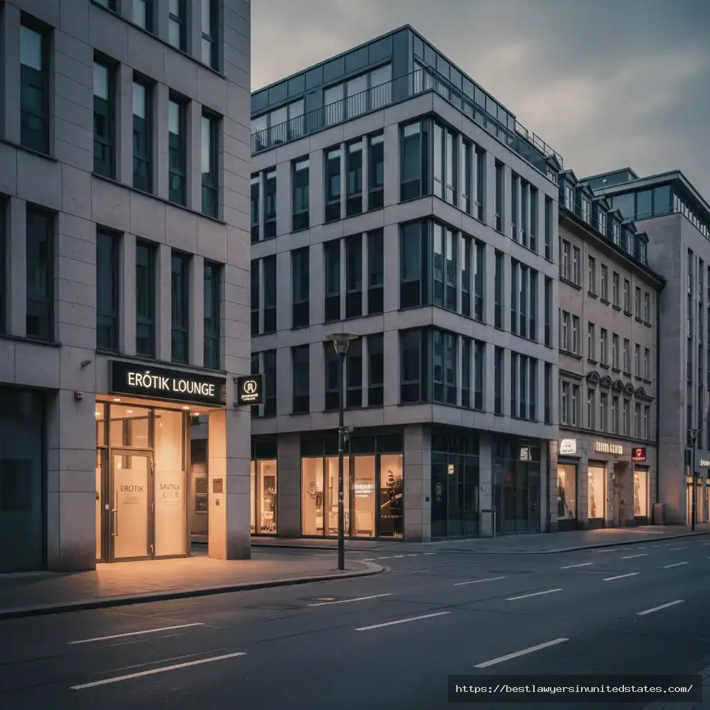 Street view of legal red light area in Germany symbolizing regulated sex industry