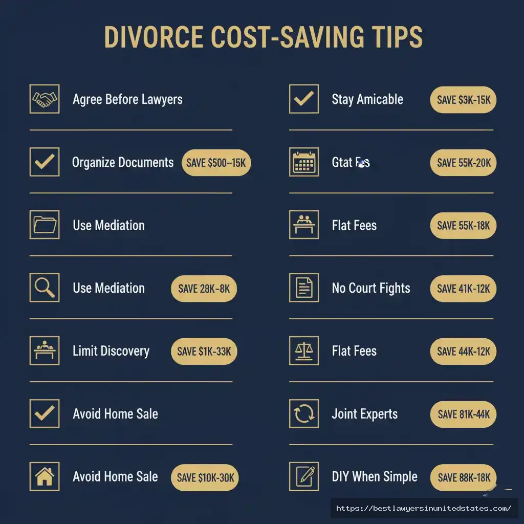 Ten proven strategies to reduce Pennsylvania divorce costs with estimated savings amounts for each method