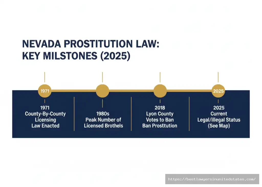 Timeline showing history and evolution of prostitution laws in Nevada