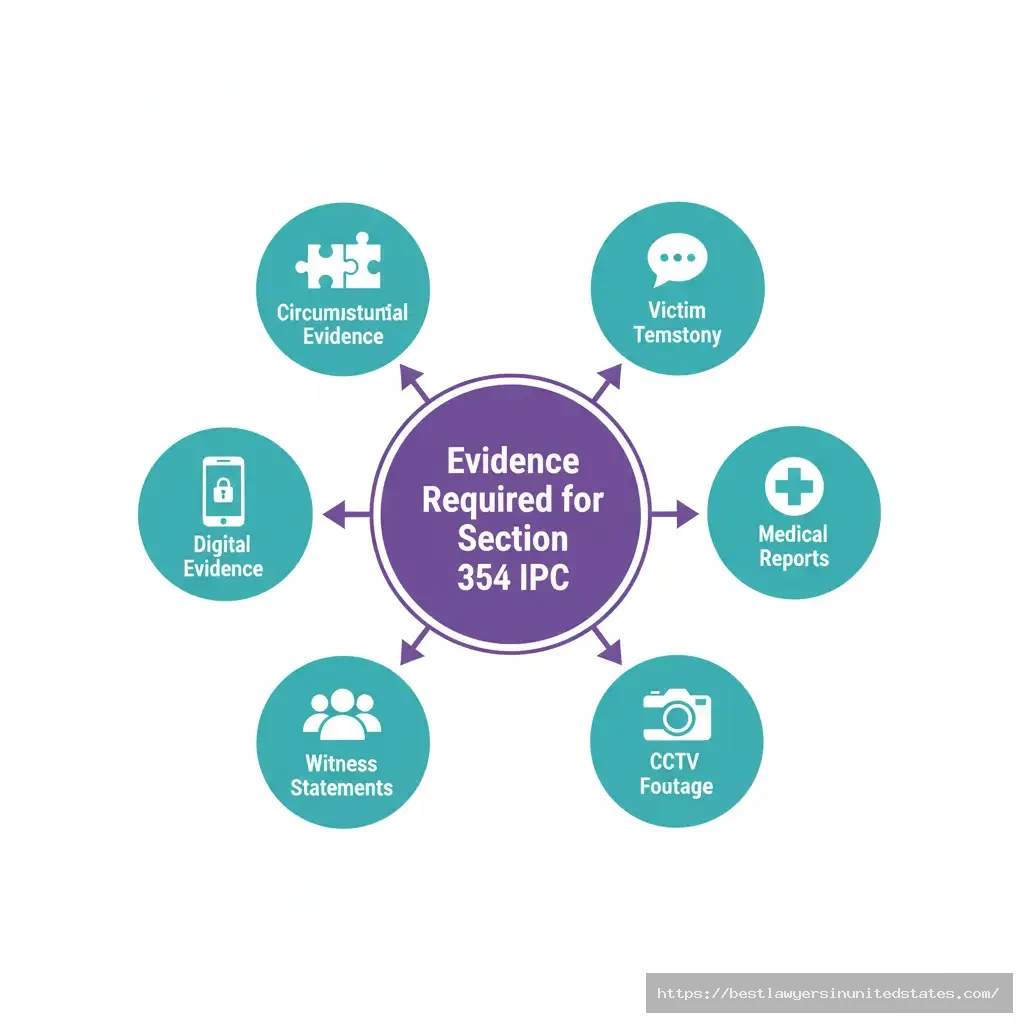 Types of evidence needed in Section 354 IPC cases - victim testimony, medical reports, CCTV, witnesses, digital proof