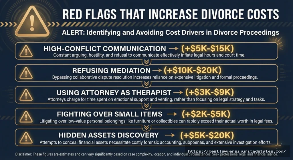 Warning signs that will increase Colorado divorce costs including conflict and litigation