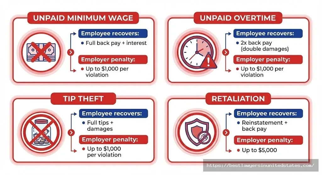 Alaska wage theft penalties employer fines employee back pay compensation amounts