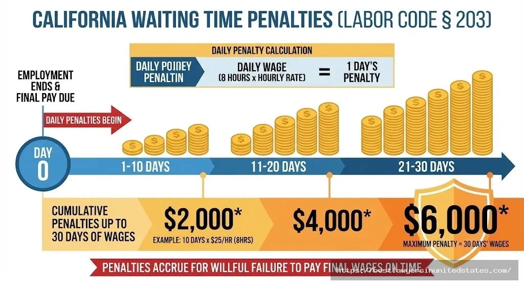 California waiting time penalties for unpaid wages