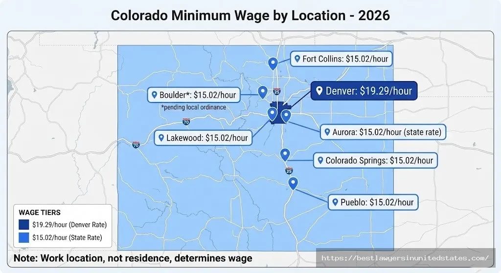 Colorado scheduled minimum wage increases 2026 2027 2028 timeline automatic adjustments