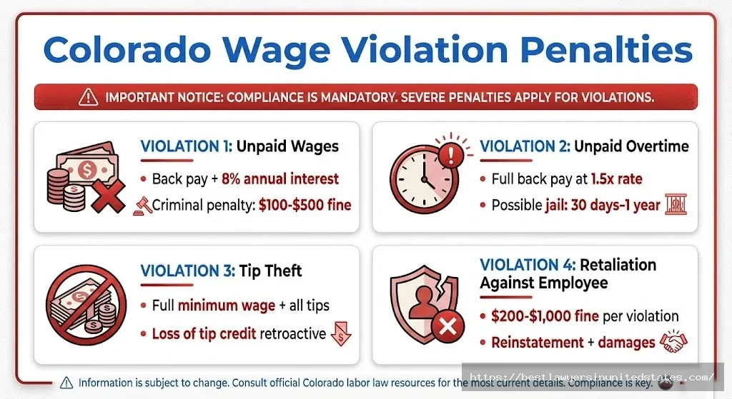Colorado wage theft penalties employer fines employee back pay compensation
