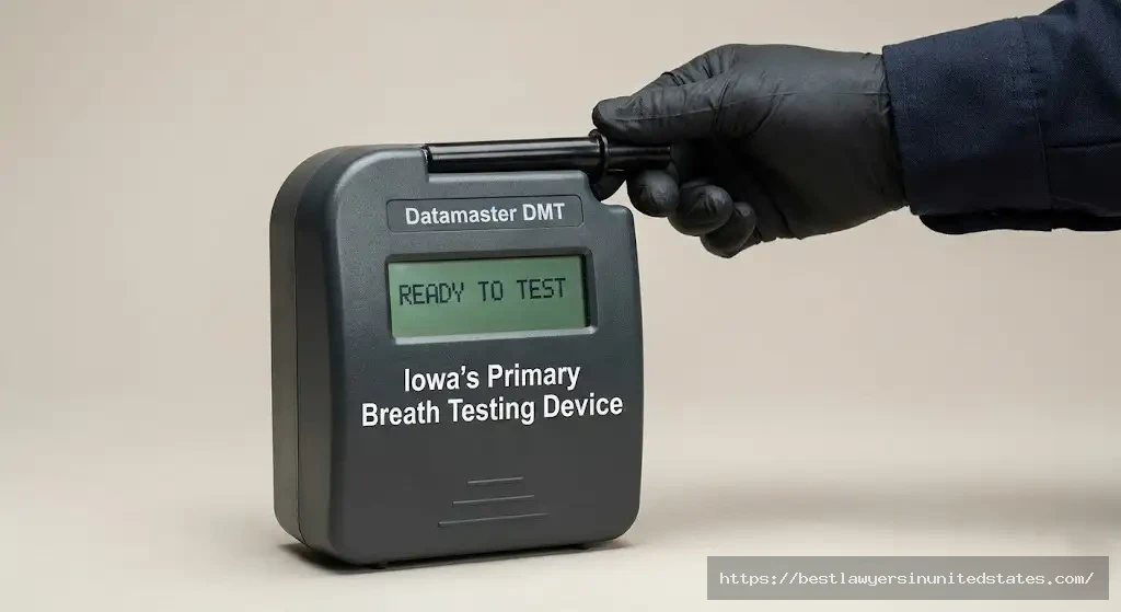 Datamaster DMT breathalyzer device used for Iowa OWI breath alcohol testing by law enforcement