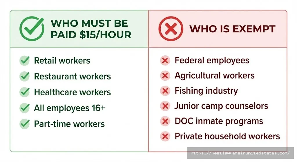 Delaware minimum wage exemptions covered workers versus exempt categories agricultural federal