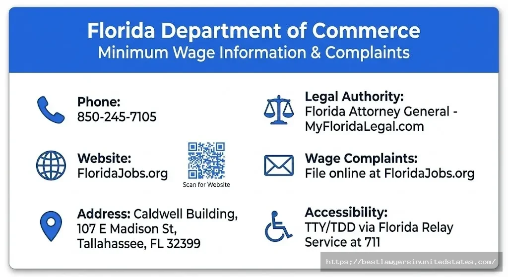 Florida Department of Commerce contact information wage complaints phone number address