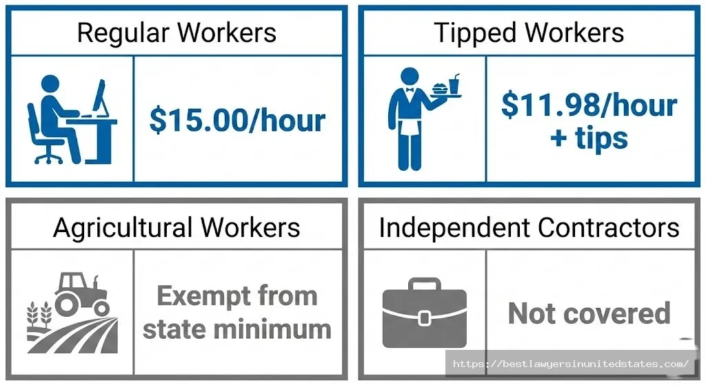 Florida minimum wage rates by worker type regular tipped agricultural contractor categories
