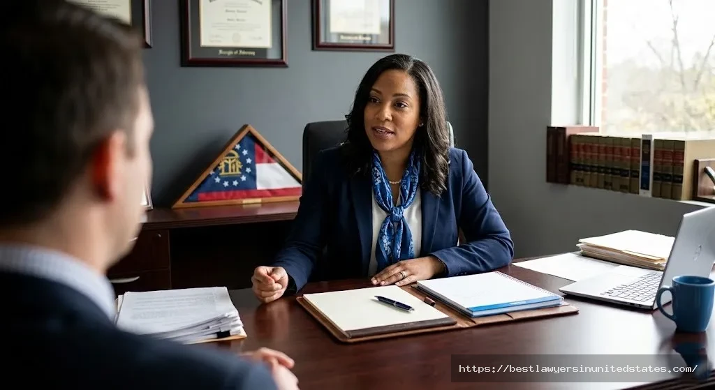 Georgia DUI attorney meeting with client in professional law office for legal consultation and defense strategy