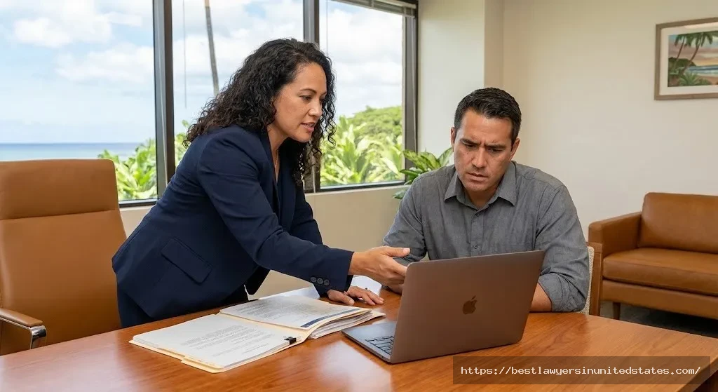 Hawaii DUI attorney consulting with client about OVUII defense options in professional law office