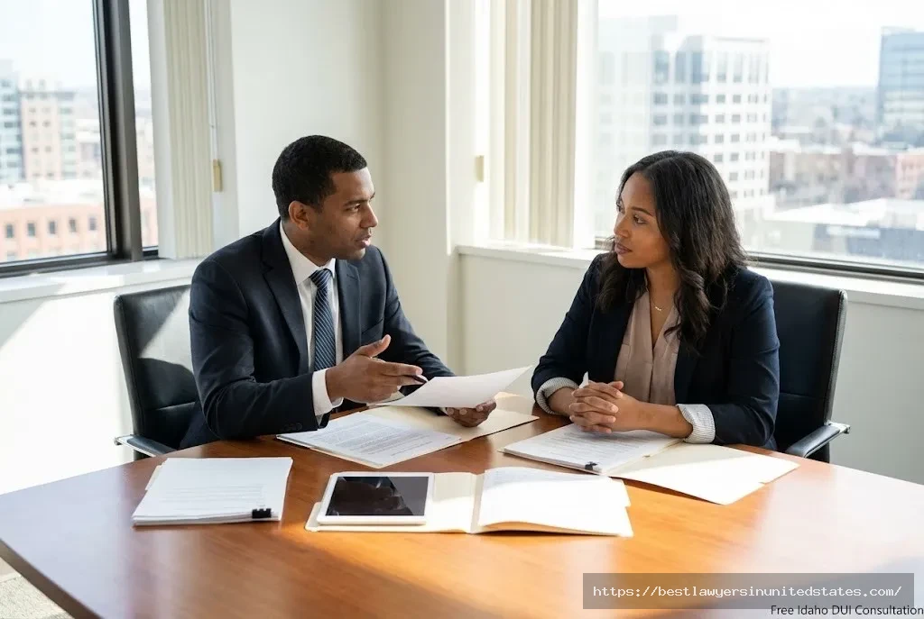 Idaho DUI attorney consulting with client about defense options and legal rights after arrest