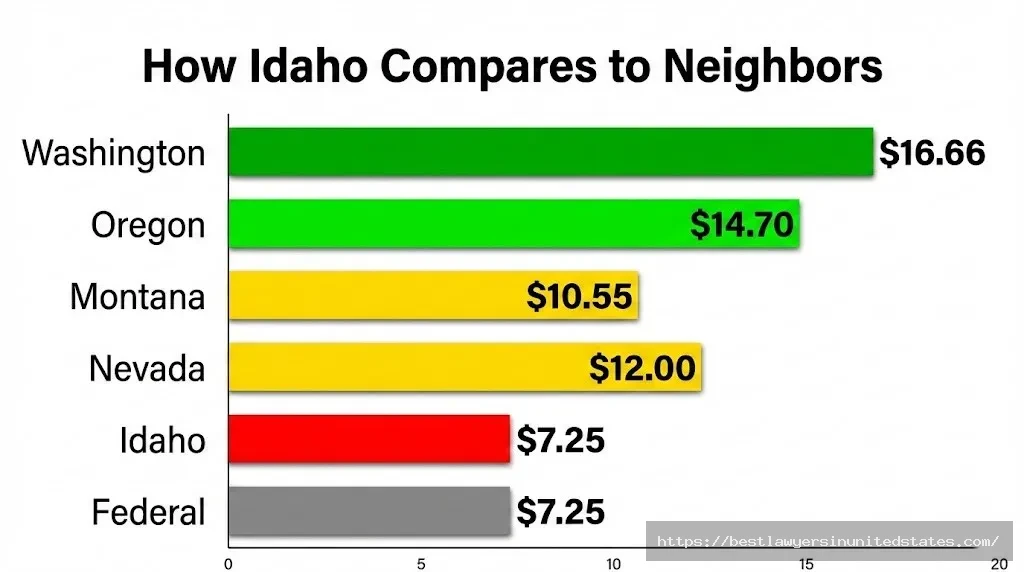 Idaho minimum wage $7.25 compared to Washington Oregon Montana neighboring states 2026