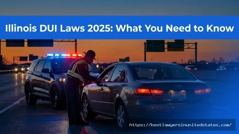 Illinois State Police conducting DUI traffic stop on highway with emergency lights activated