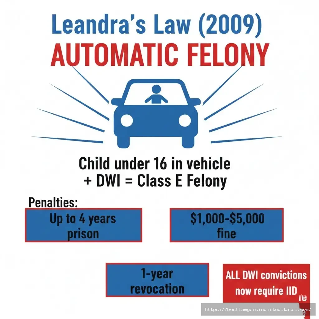 Leandra's Law New York child endangerment DWI automatic felony penalties ignition interlock requirement 2026