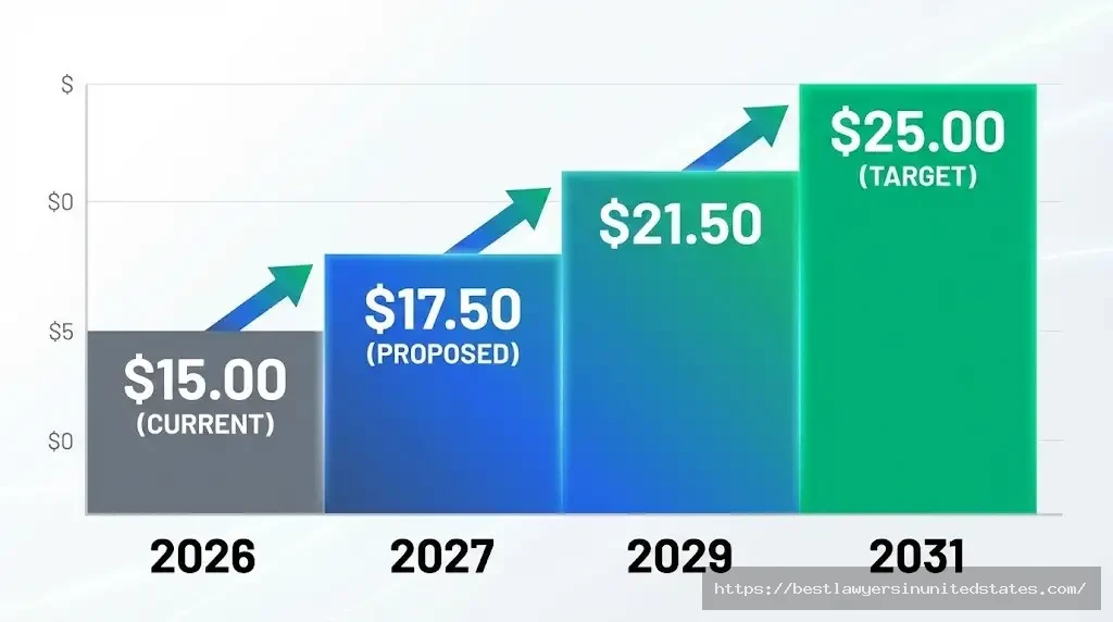 Maryland proposed $25 minimum wage timeline 2026 to 2031 phase-in schedule