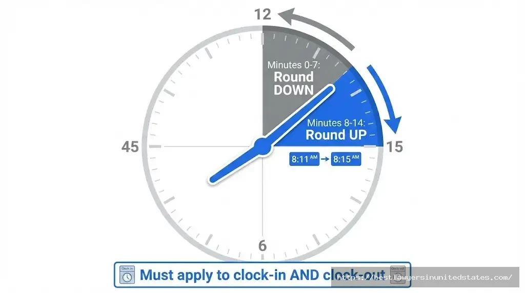 Michigan 7-minute rounding rule for time clocks showing when to round up or down