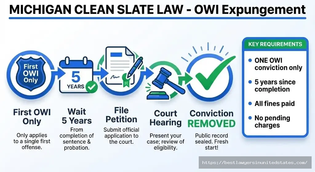 Michigan Clean Slate law OWI expungement process - 5-year eligibility for first offense removal