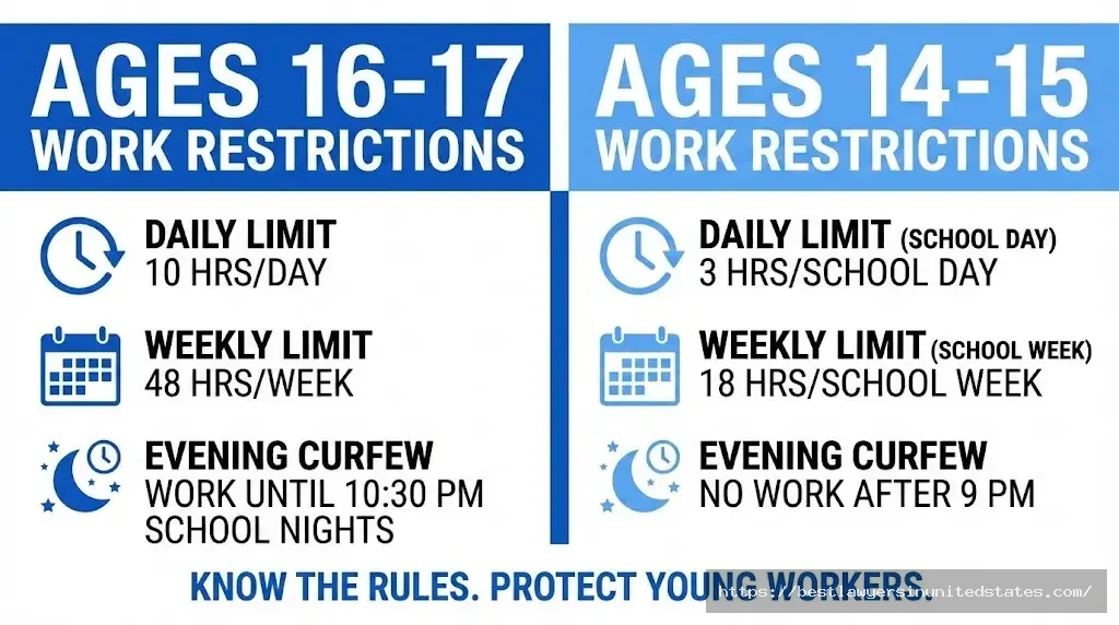 Michigan youth employment hour restrictions for ages 14-15 and 16-17 under YESA