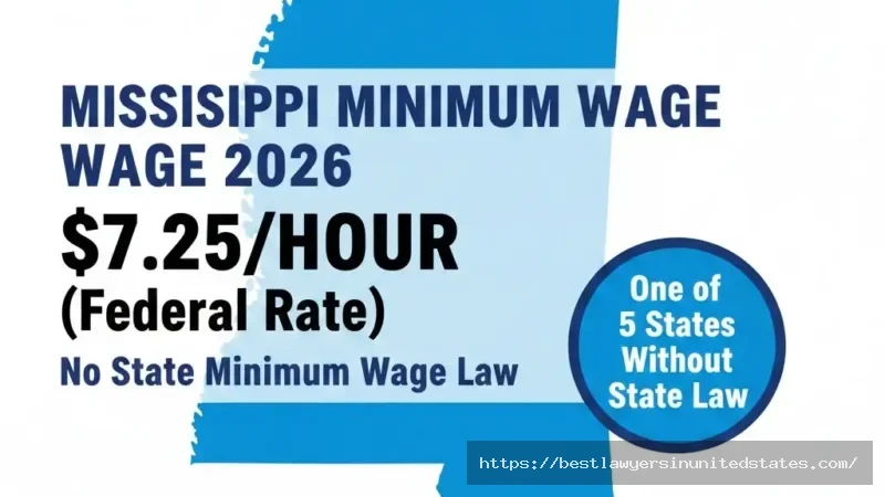 Mississippi minimum wage 2026 rate $7.25 per hour federal minimum wage with no state law