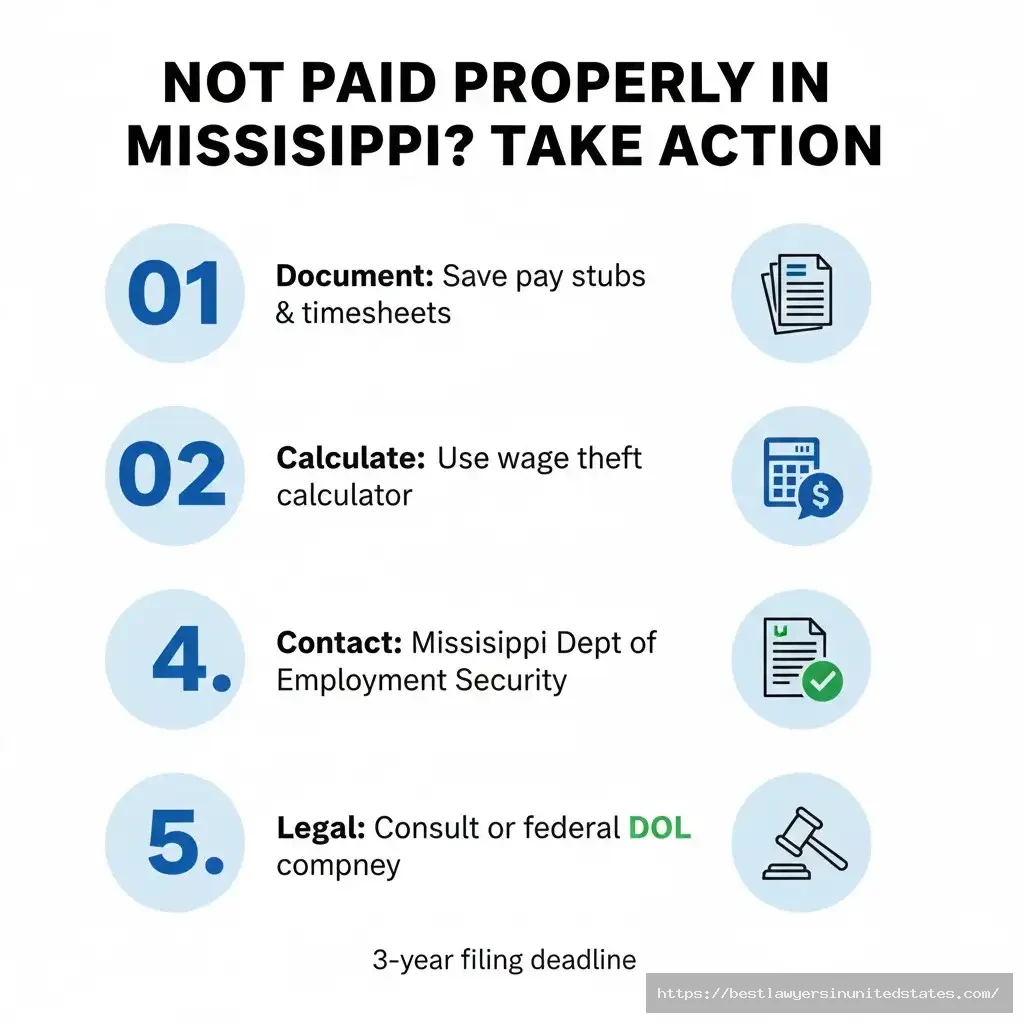 Mississippi wage claim filing steps guide for employees not paid minimum wage or overtime