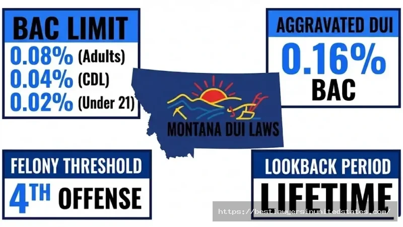 Montana DUI laws 2026 quick facts - BAC limits, felony threshold, aggravated DUI penalties